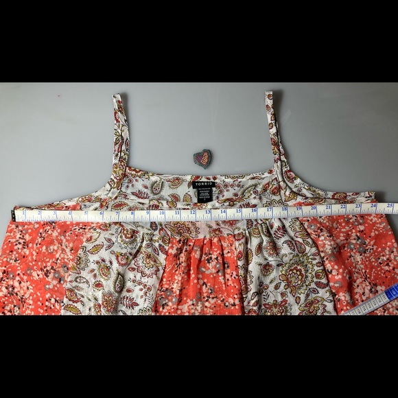 Torrid sheer floral chiffon tank top, super cute! Size 2X - Picture 3 of 5
